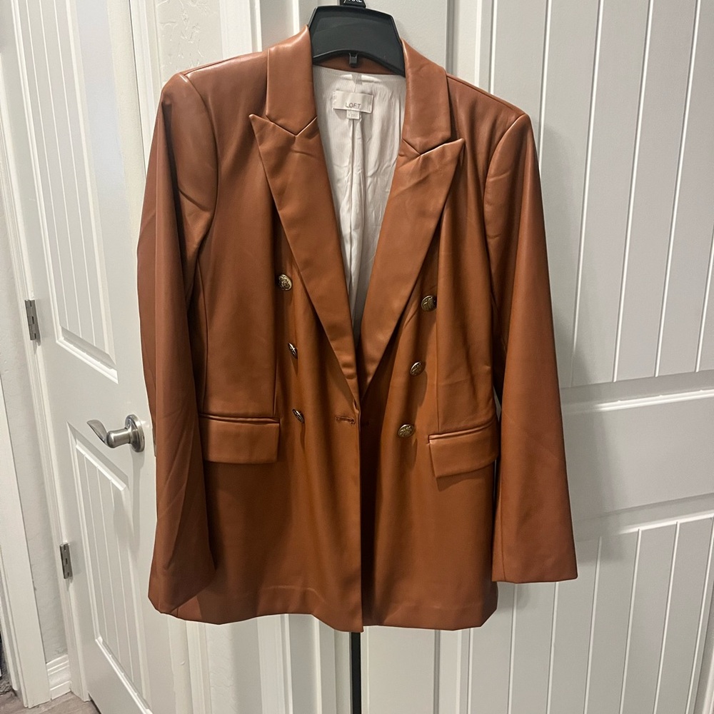 Women's Faux Leather Blazer